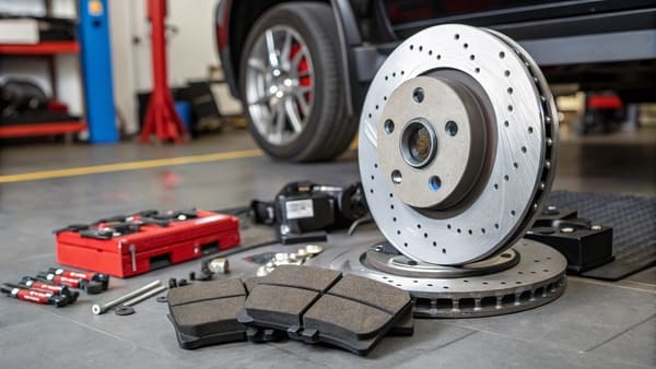 Close-up of precision-molded plastic automotive components