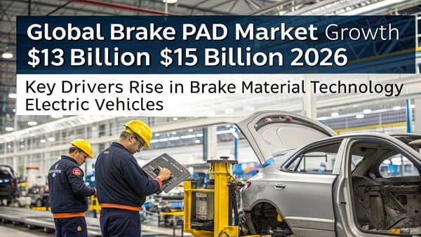 A graph showing the upward trend of the brake pad market size