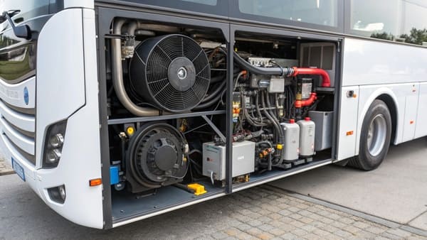 Close-up of plastic air vents and housing inside a bus