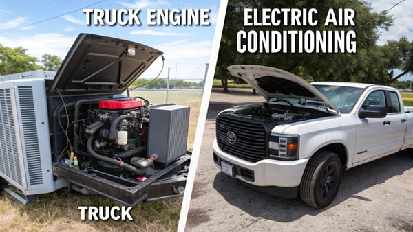 Diagram showing how an engine-driven AC and an electric APU are powered