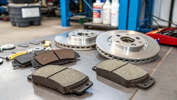 A pie chart showing the brake pad market share by region