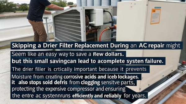 Diagram showing the internal components of an HVAC drier filter