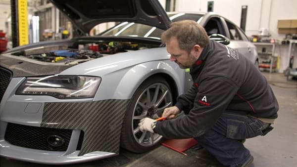 A collection of different car body kit parts made from various materials