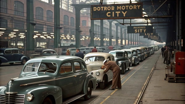 Logos of the Big Three: Ford, General Motors, and Chrysler