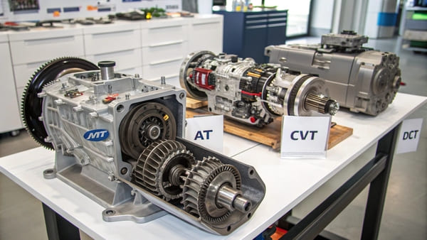 An image collage showing the four main types of car transmissions
