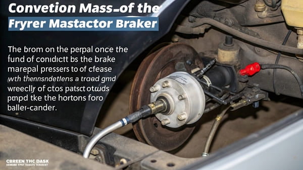 An arrow pointing to the brake master cylinder in a car's engine bay