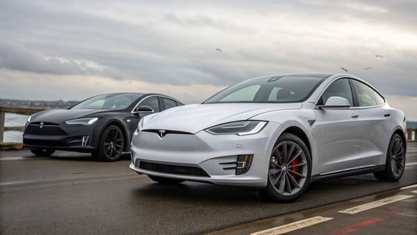 Comparison of old and new Tesla exterior designs