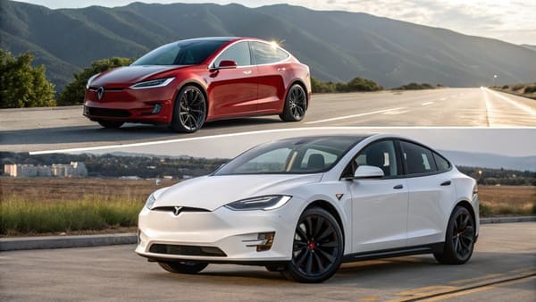 An image showing the Tesla Model S next to competitor electric sedans