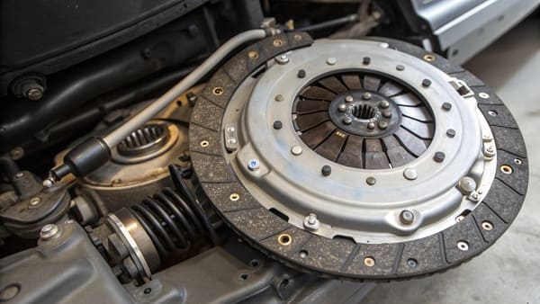 An animation showing the slave cylinder pushing the clutch fork