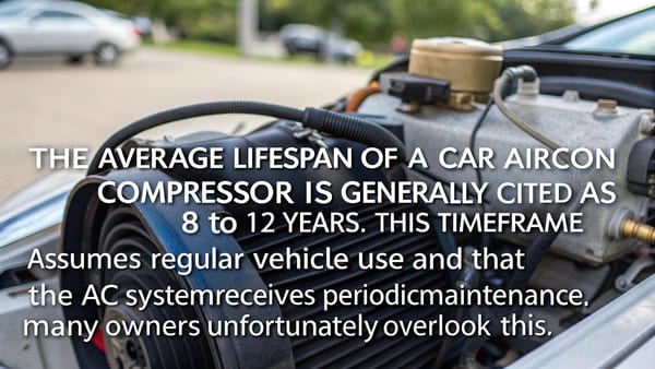 Chart showing the average lifespan of an aircon compressor