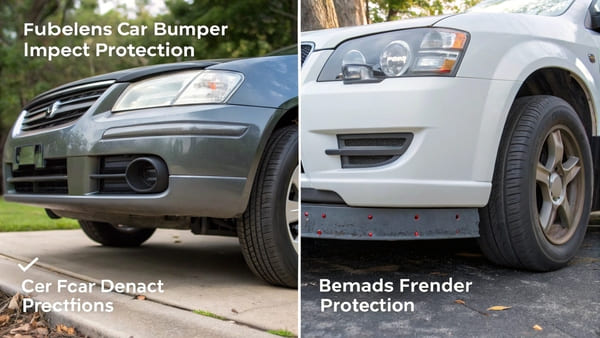 Close-up of a modern car bumper assembly