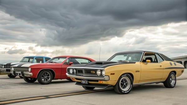 A long line of cars at a gas station during the 1973 oil crisis