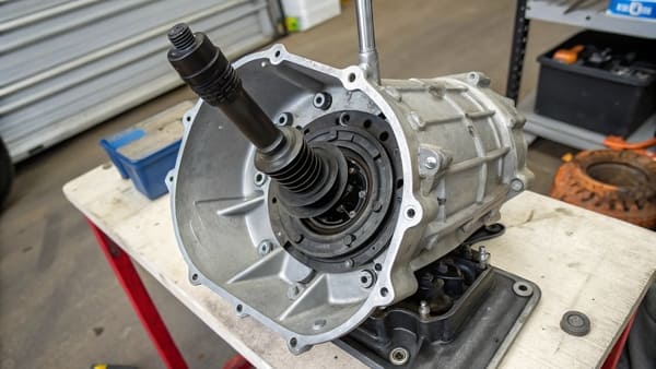 An isolated view of a clutch slave cylinder and its components