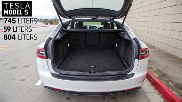 Tesla Model S frunk and rear trunk open