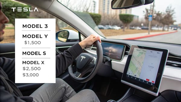 A table comparing Tesla screen replacement costs by model