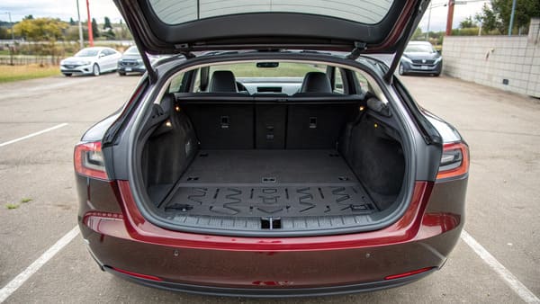 Tesla Model S trunk with luggage inside